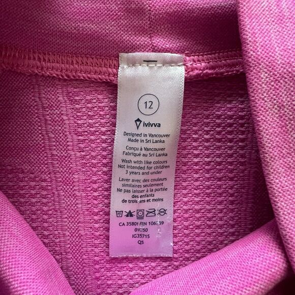 Ivivva Girl Fastest Pullover Pink Orange Ombre Fly Tech Mock Neck Turtleneck 12 - Picture 8 of 9